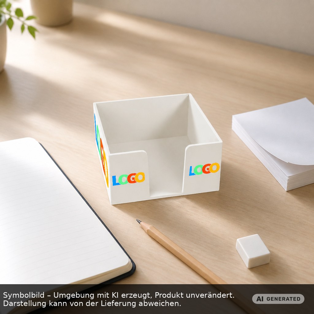 Zettelbox "Lambda" als Werbeartikel mit Logo bedrucken