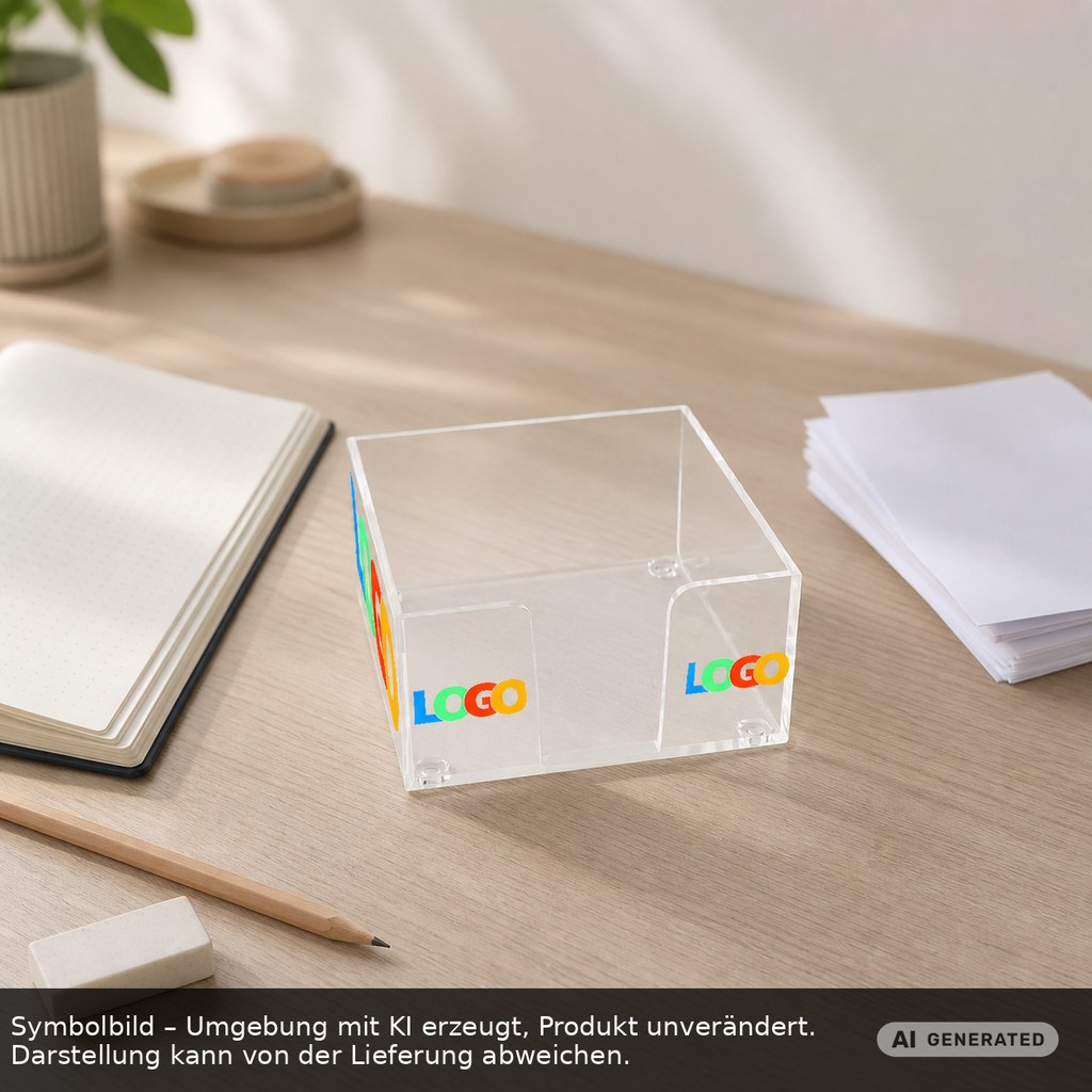 Zettelbox "Lambda" als Werbeartikel mit Logo bedrucken