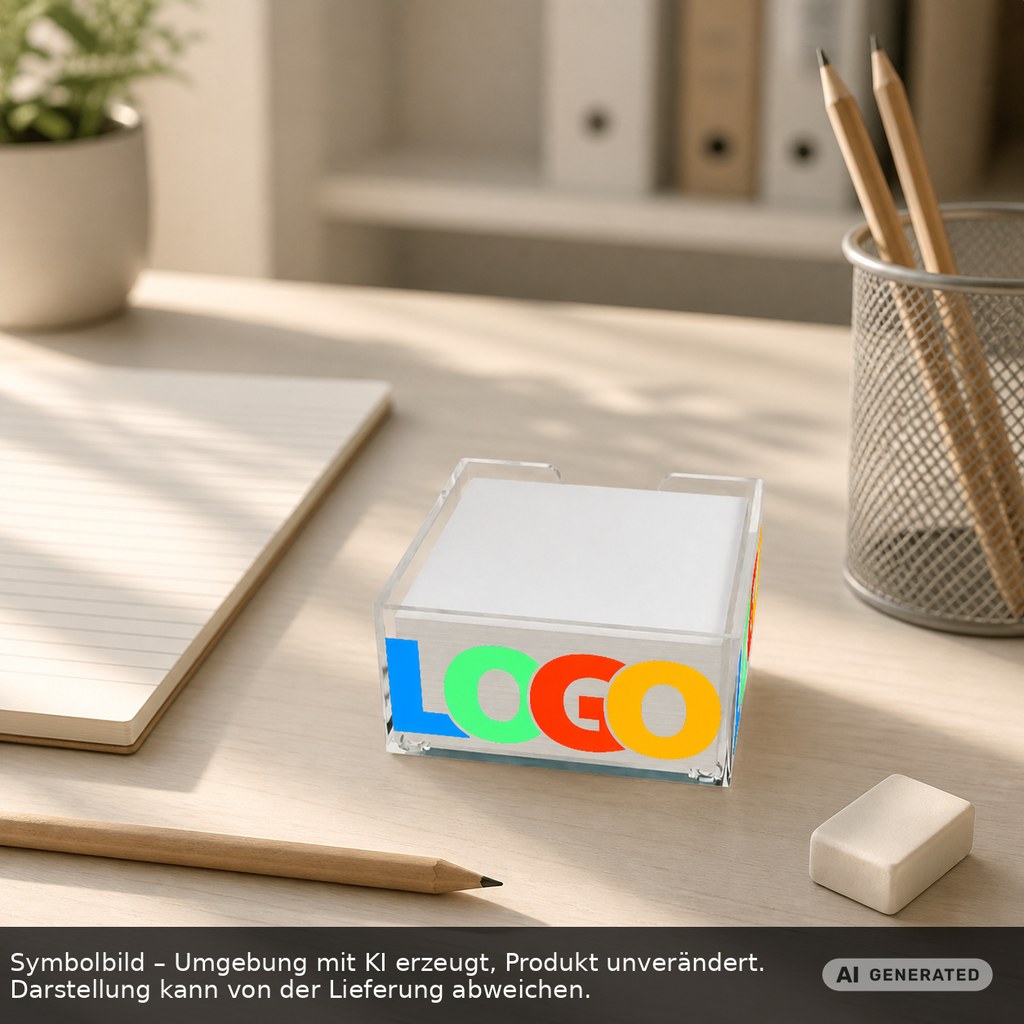 Zettelbox "Lambda" als Werbeartikel mit Logo bedrucken