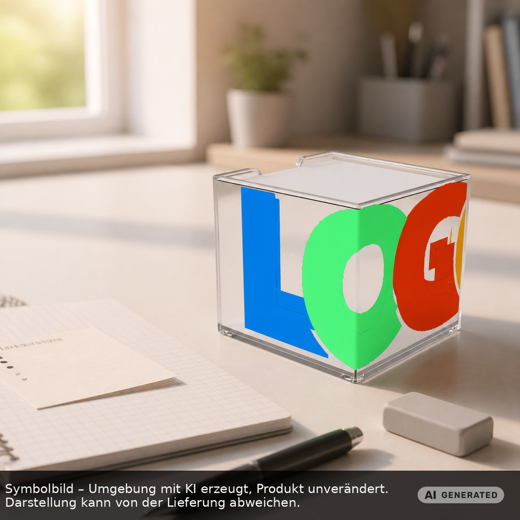 Zettelbox "Sigma", doppelwandig als Werbeartikel mit Logo bedrucken