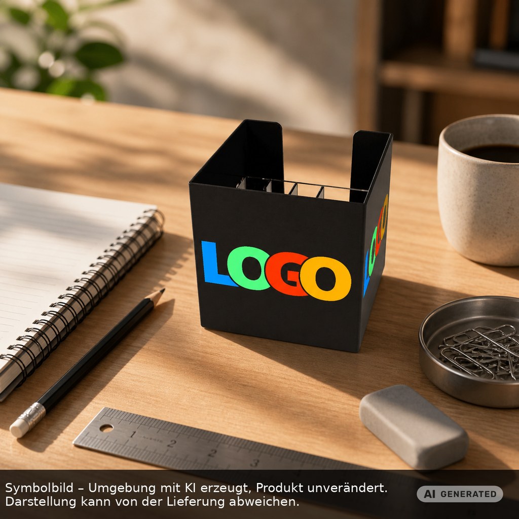Zettelbox mit Köcher "Alpha" als Werbeartikel mit Logo bedrucken