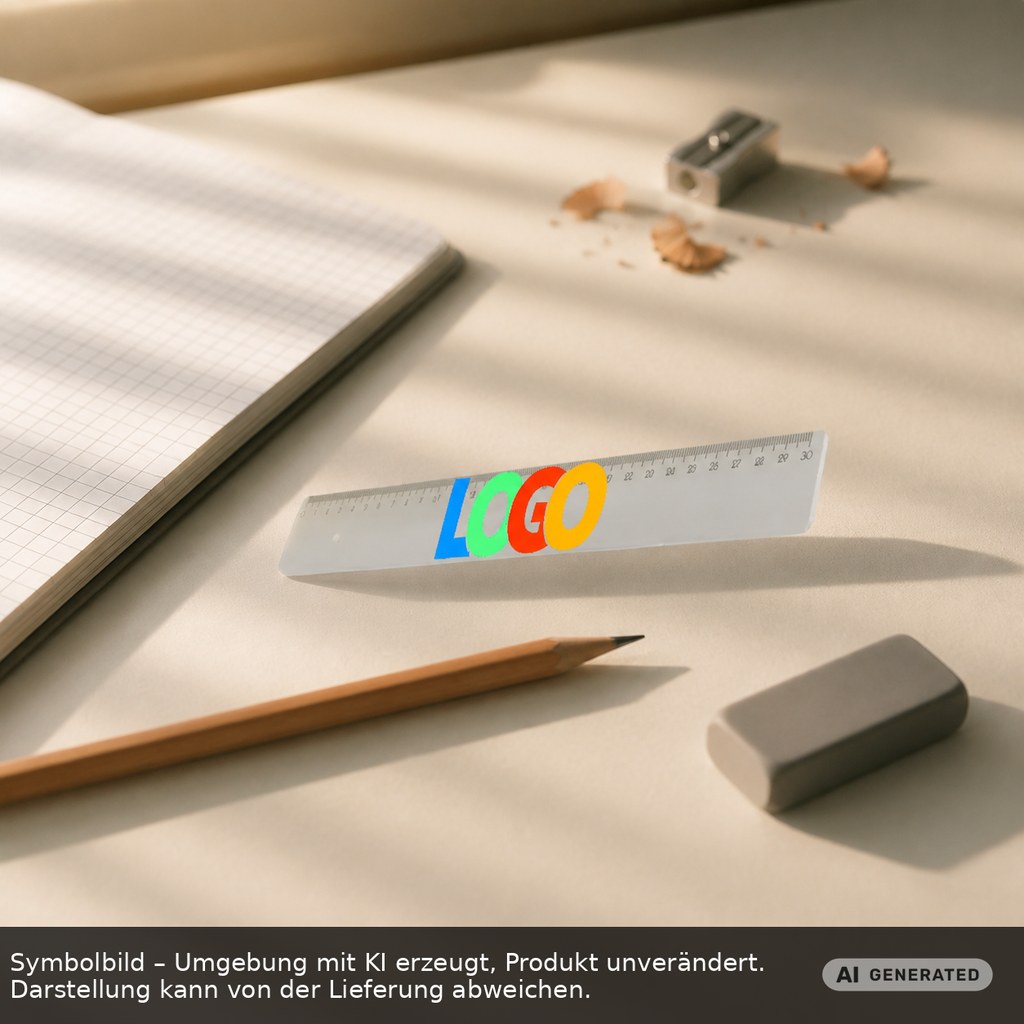 Lineal 30 cm als Werbeartikel mit Logo bedrucken
