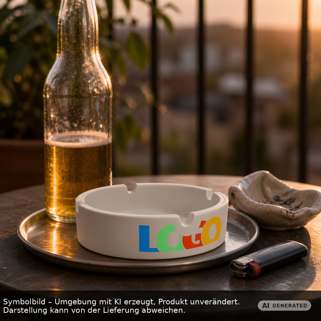 Glasaschenbecher als Werbeartikel mit Logo bedrucken