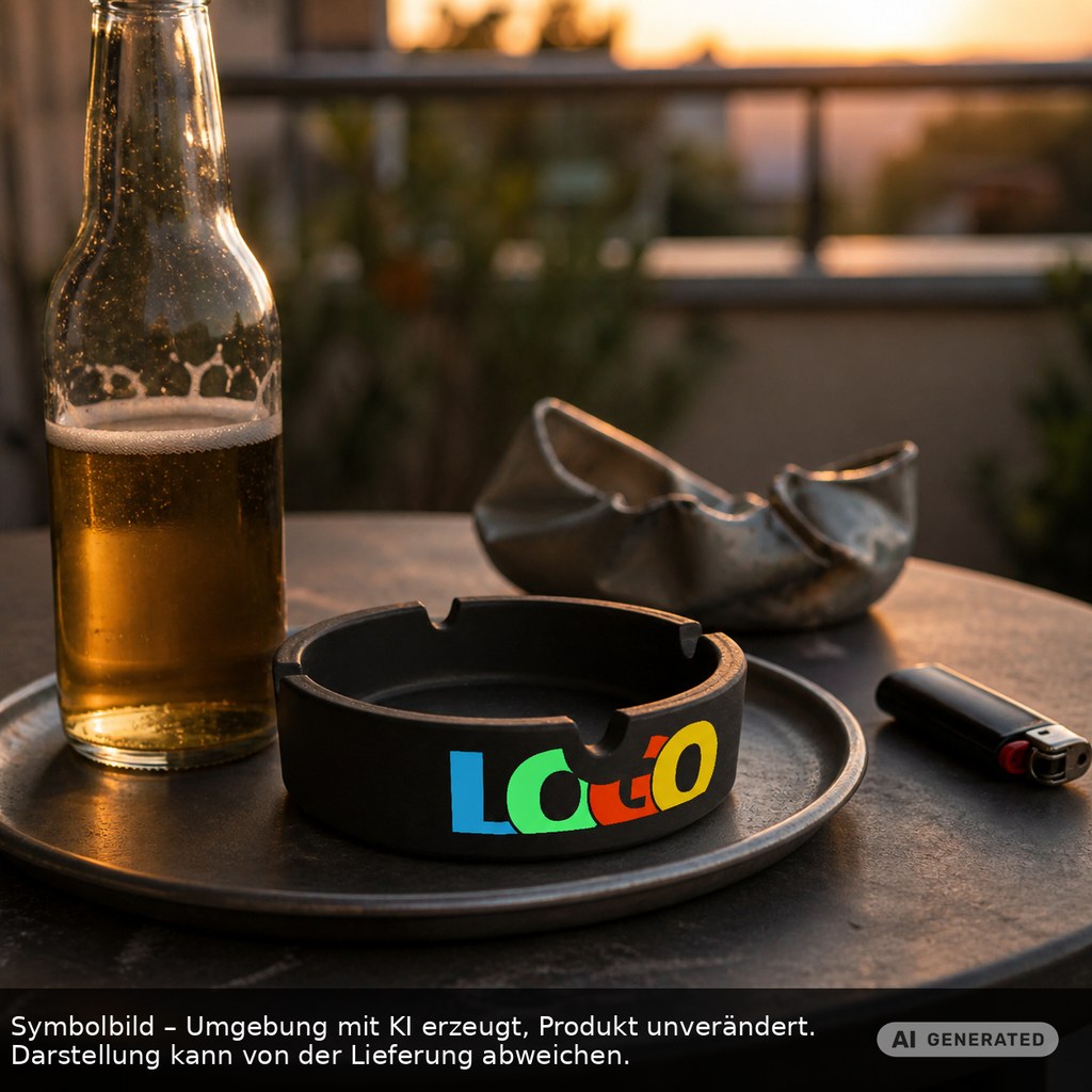 Glasaschenbecher als Werbeartikel mit Logo bedrucken