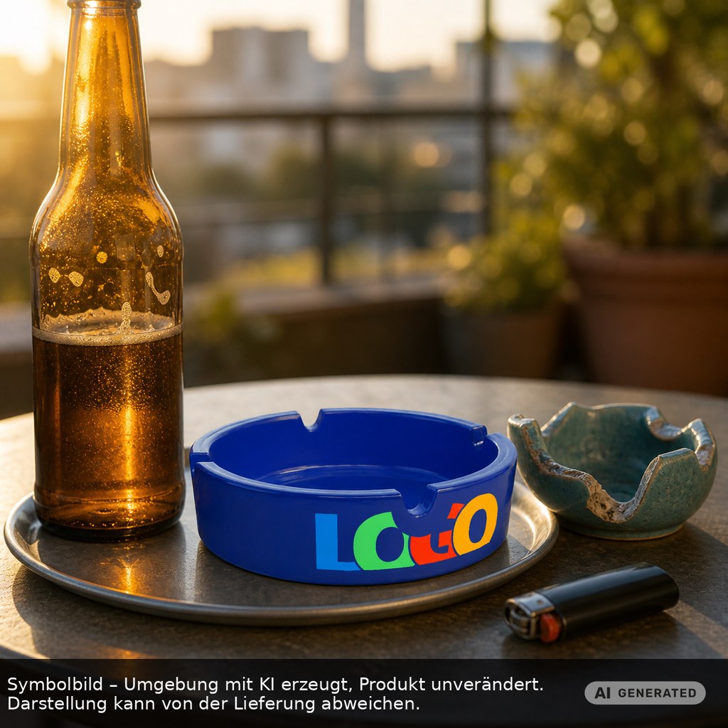Glasaschenbecher als Werbeartikel mit Logo bedrucken