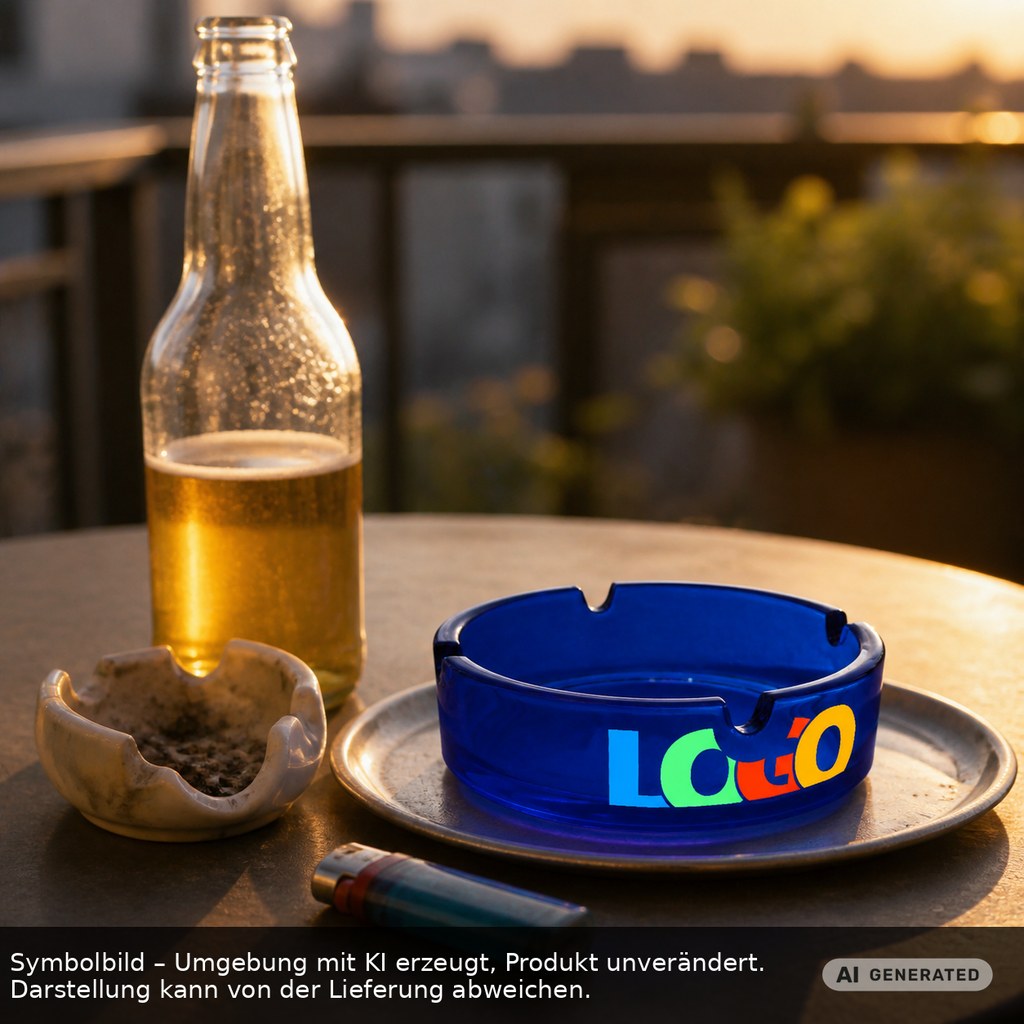 Glasaschenbecher als Werbeartikel mit Logo bedrucken