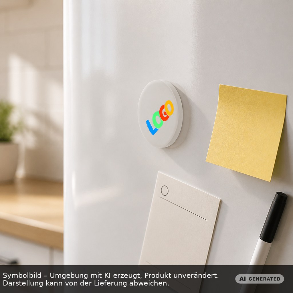 Magnet, rund als Werbeartikel mit Logo bedrucken