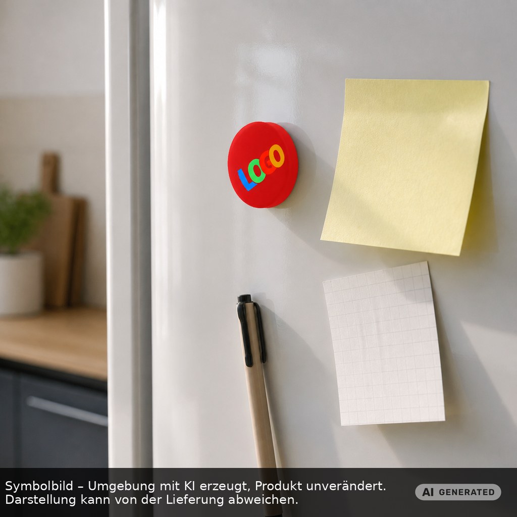 Magnet, rund als Werbeartikel mit Logo bedrucken