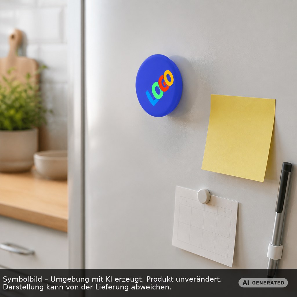Magnet, rund als Werbeartikel mit Logo bedrucken