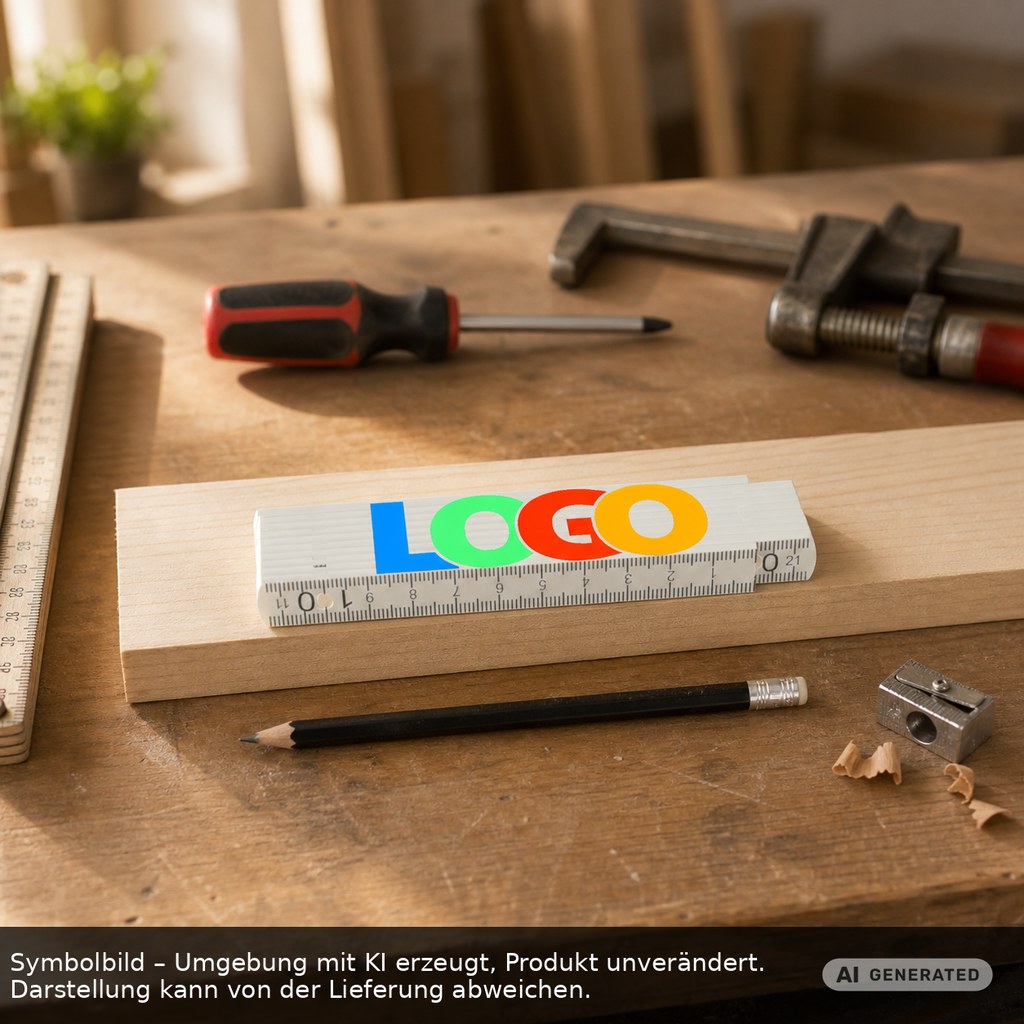 Kunststoff-Zollstock, midi als Werbeartikel mit Logo bedrucken