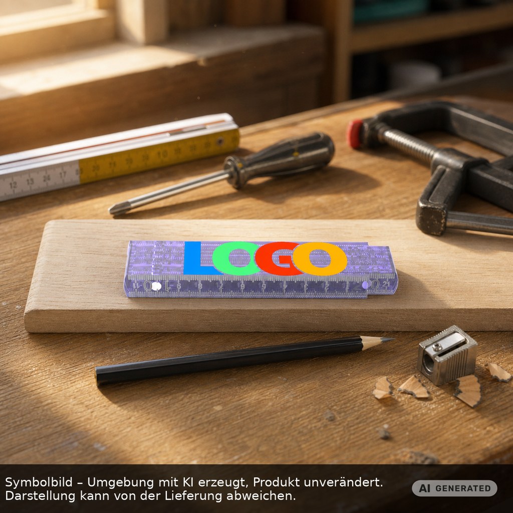 Kunststoff-Zollstock, midi als Werbeartikel mit Logo bedrucken