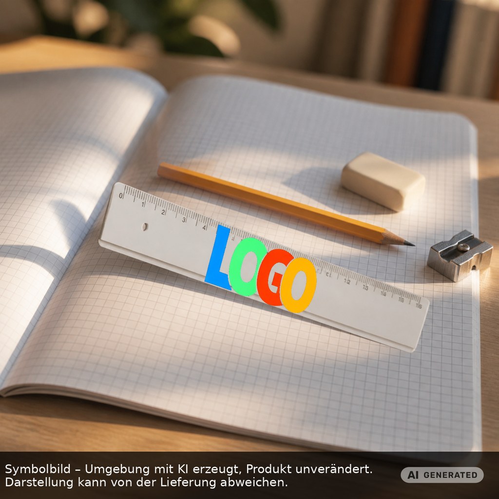 Lineal 16 cm als Werbeartikel mit Logo bedrucken