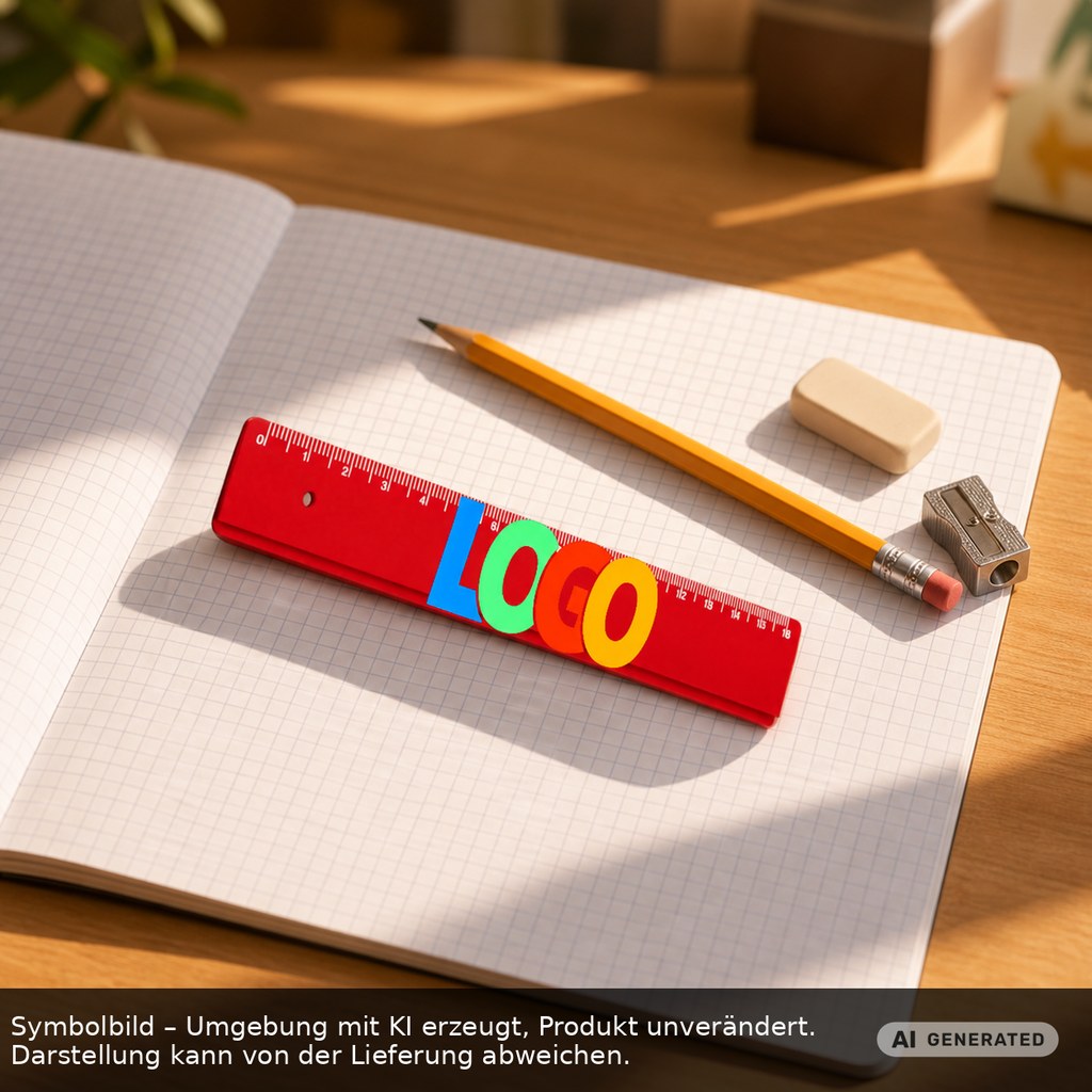 Lineal 16 cm als Werbeartikel mit Logo bedrucken