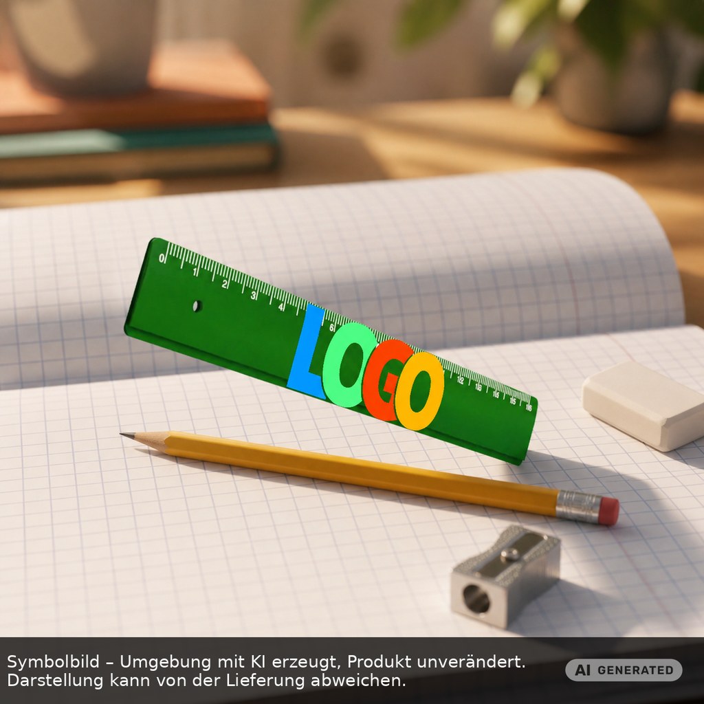 Lineal 16 cm als Werbeartikel mit Logo bedrucken