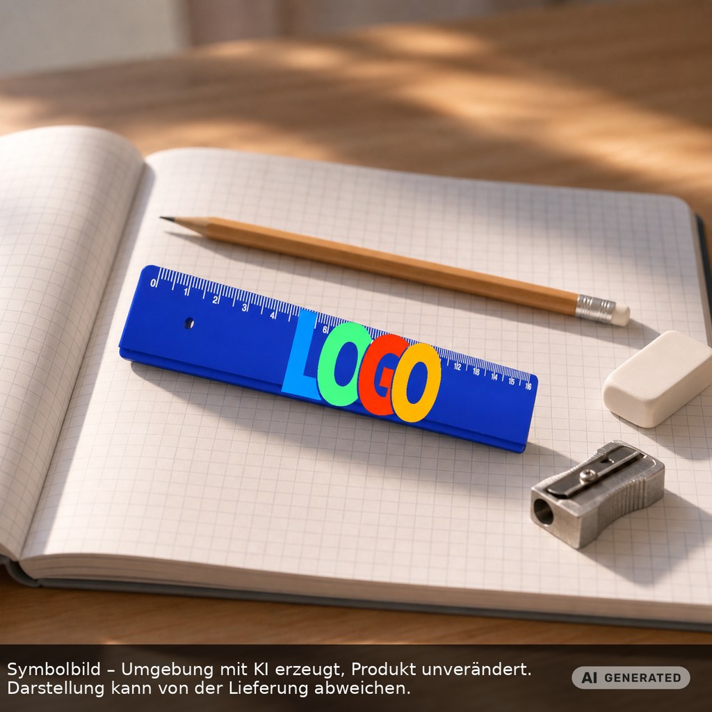 Lineal 16 cm als Werbeartikel mit Logo bedrucken