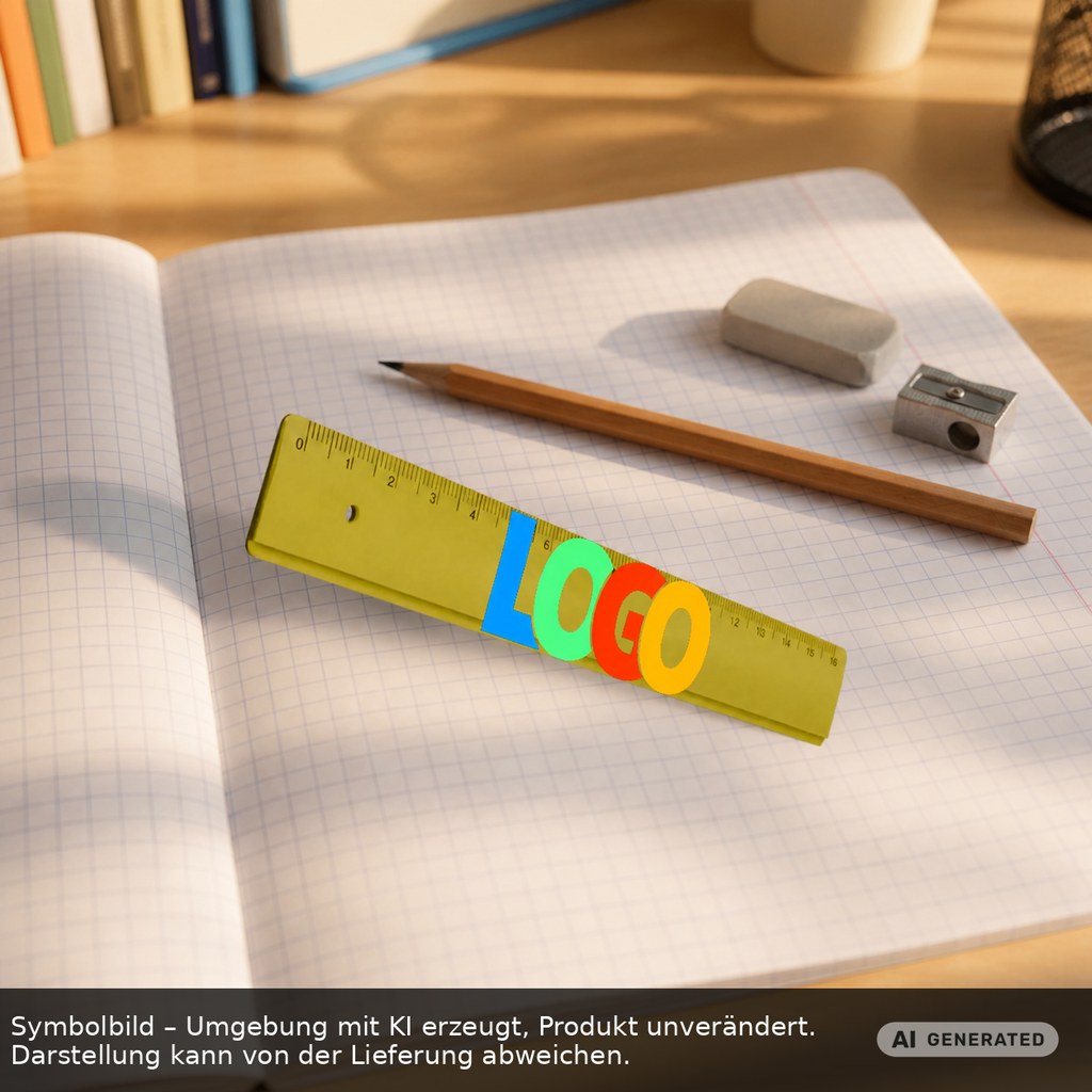 Lineal 16 cm als Werbeartikel mit Logo bedrucken