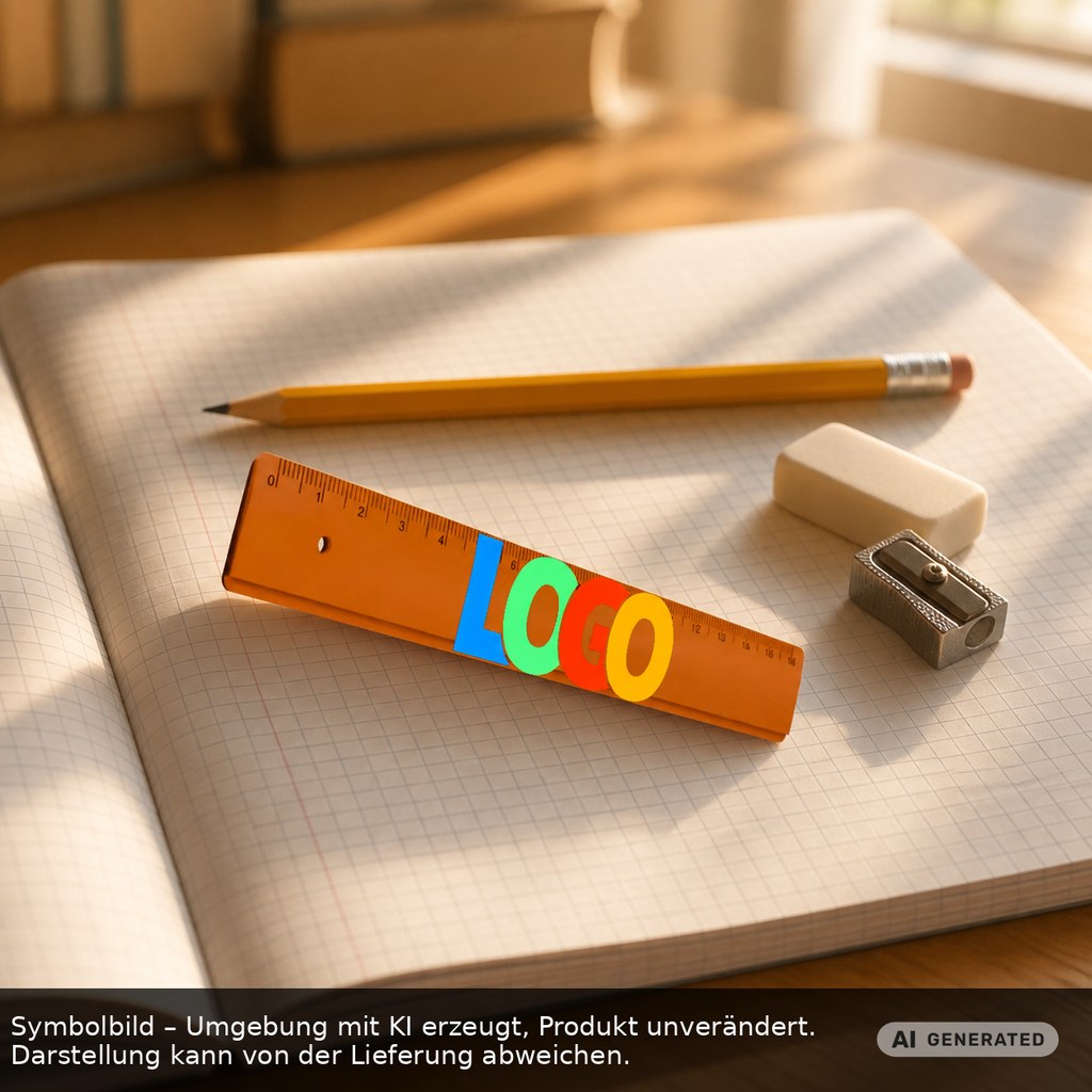 Lineal 16 cm als Werbeartikel mit Logo bedrucken