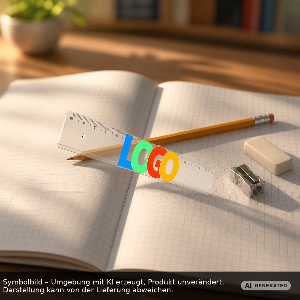 Lineal 16 cm als Werbeartikel mit Logo bedrucken