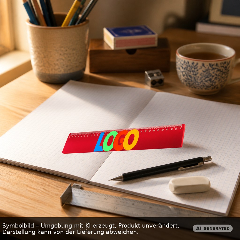 Lineal 30 cm als Werbeartikel mit Logo bedrucken