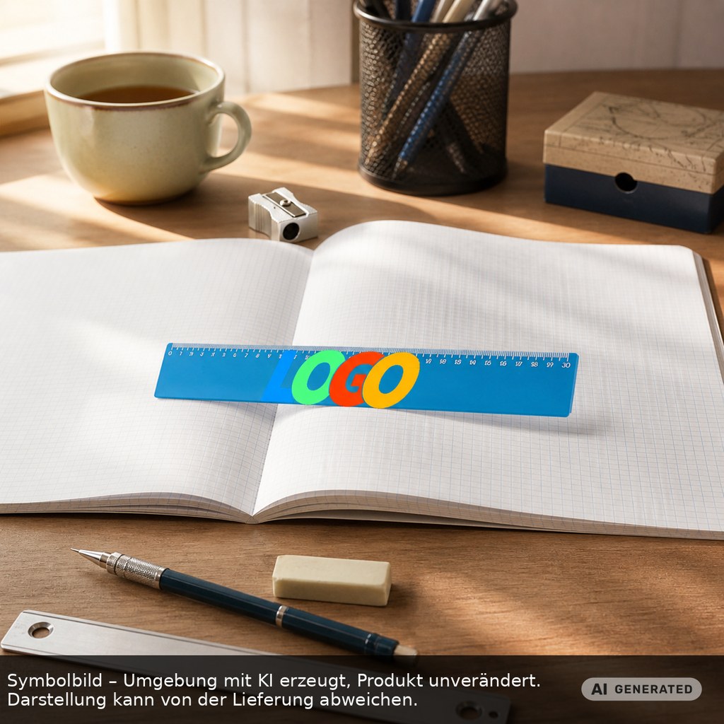 Lineal 30 cm als Werbeartikel mit Logo bedrucken