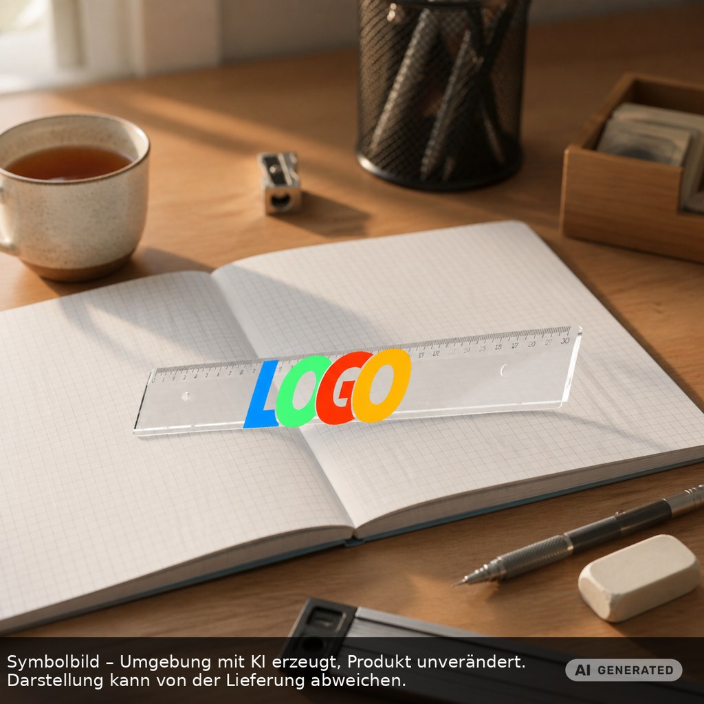 Lineal 30 cm als Werbeartikel mit Logo bedrucken
