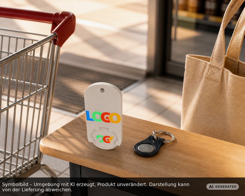 Chiphalter mit 1€-Chip "Alpha" als Werbeartikel mit Logo bedrucken
