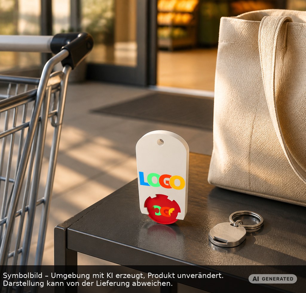 Chiphalter mit 1€-Chip "Alpha" als Werbeartikel mit Logo bedrucken