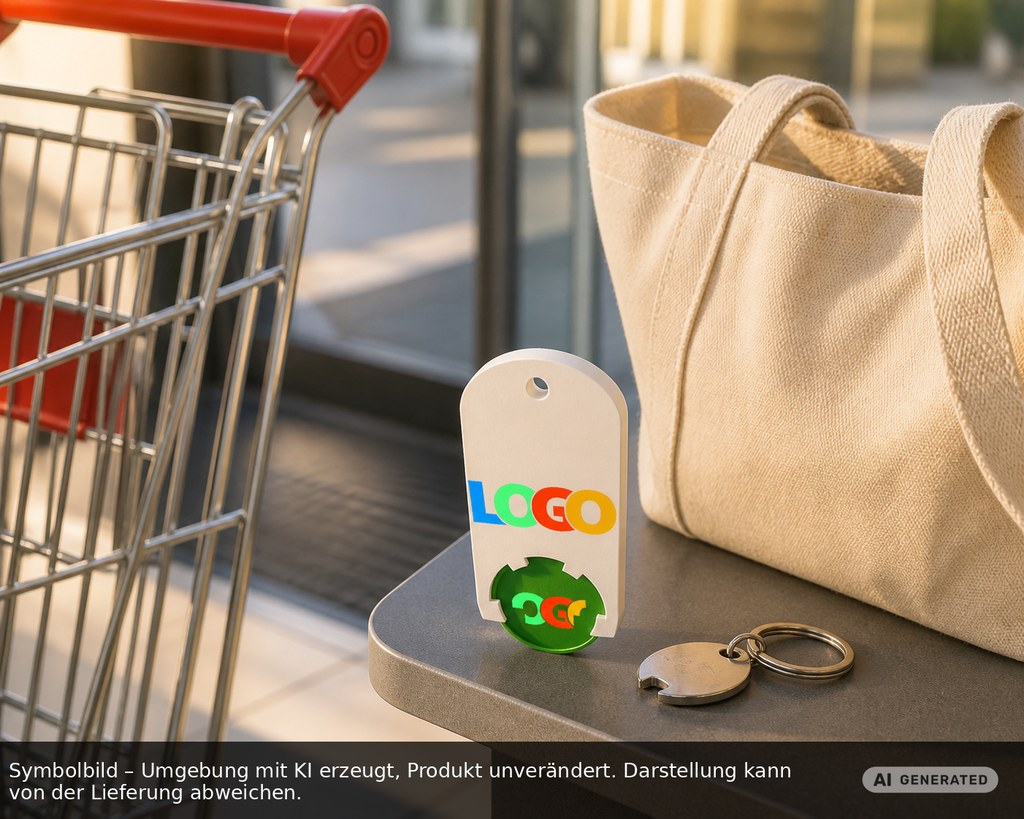 Chiphalter mit 1€-Chip "Alpha" als Werbeartikel mit Logo bedrucken