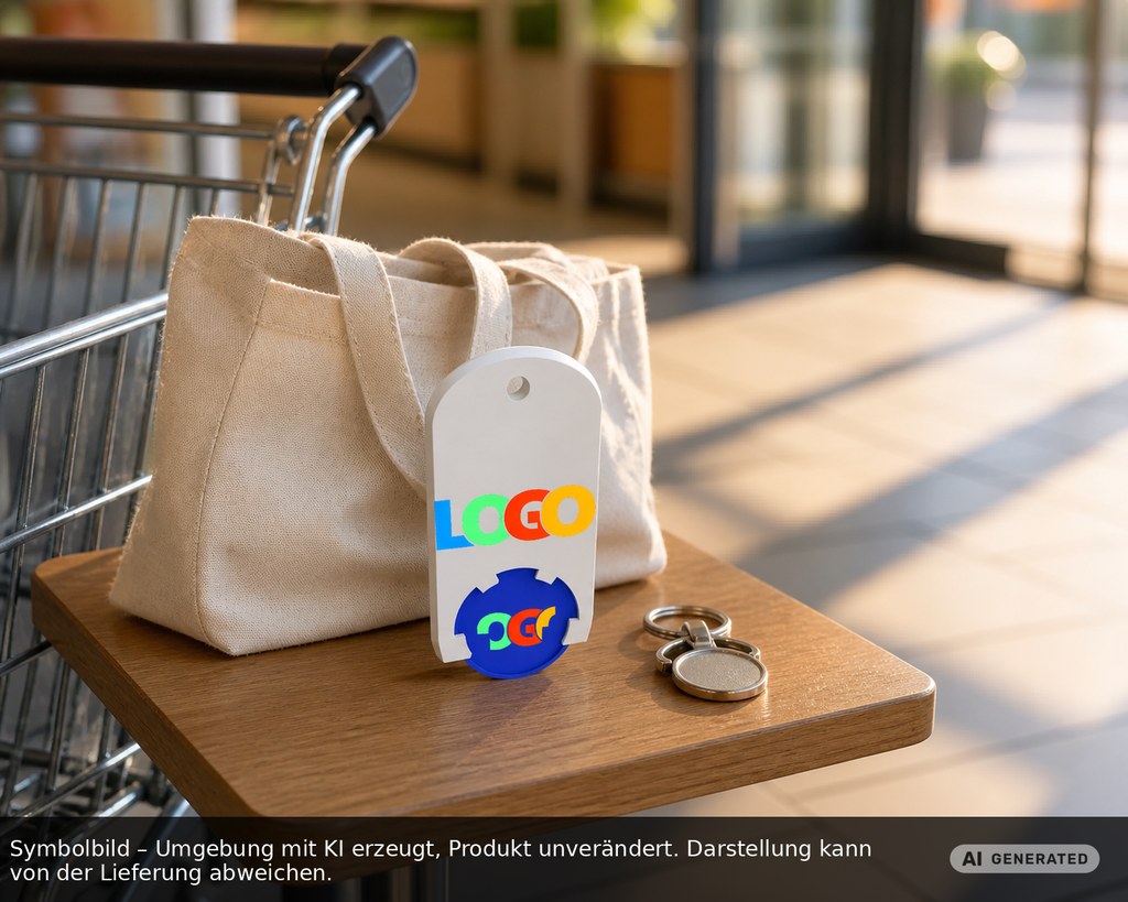 Chiphalter mit 1€-Chip "Alpha" als Werbeartikel mit Logo bedrucken