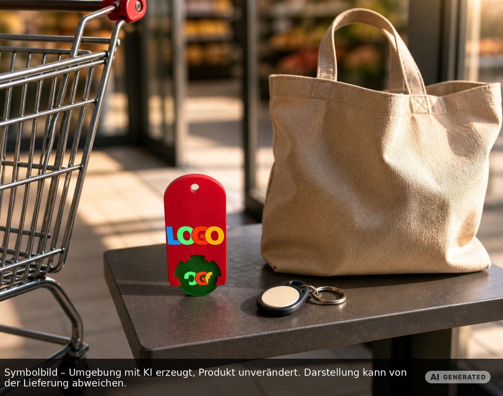 Chiphalter mit 1€-Chip "Alpha" als Werbeartikel mit Logo bedrucken