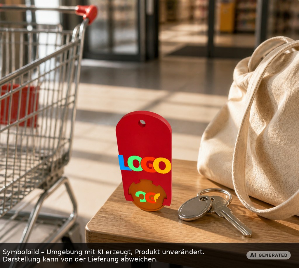 Chiphalter mit 1€-Chip "Alpha" als Werbeartikel mit Logo bedrucken