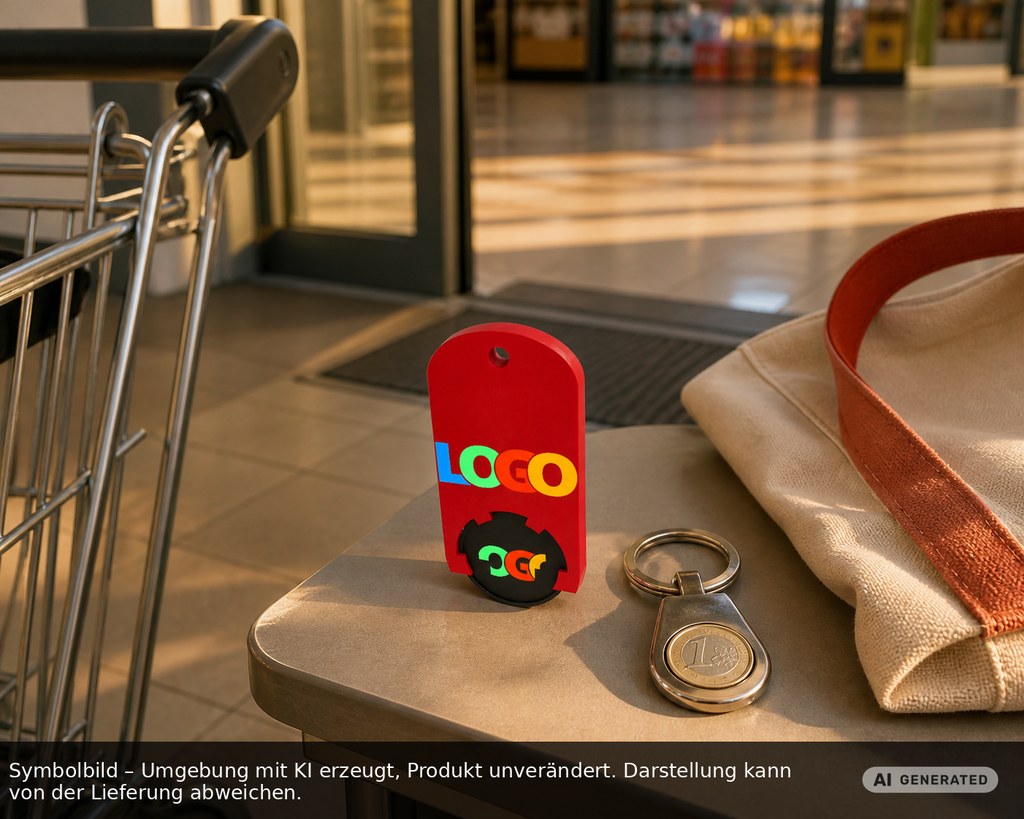 Chiphalter mit 1€-Chip "Alpha" als Werbeartikel mit Logo bedrucken