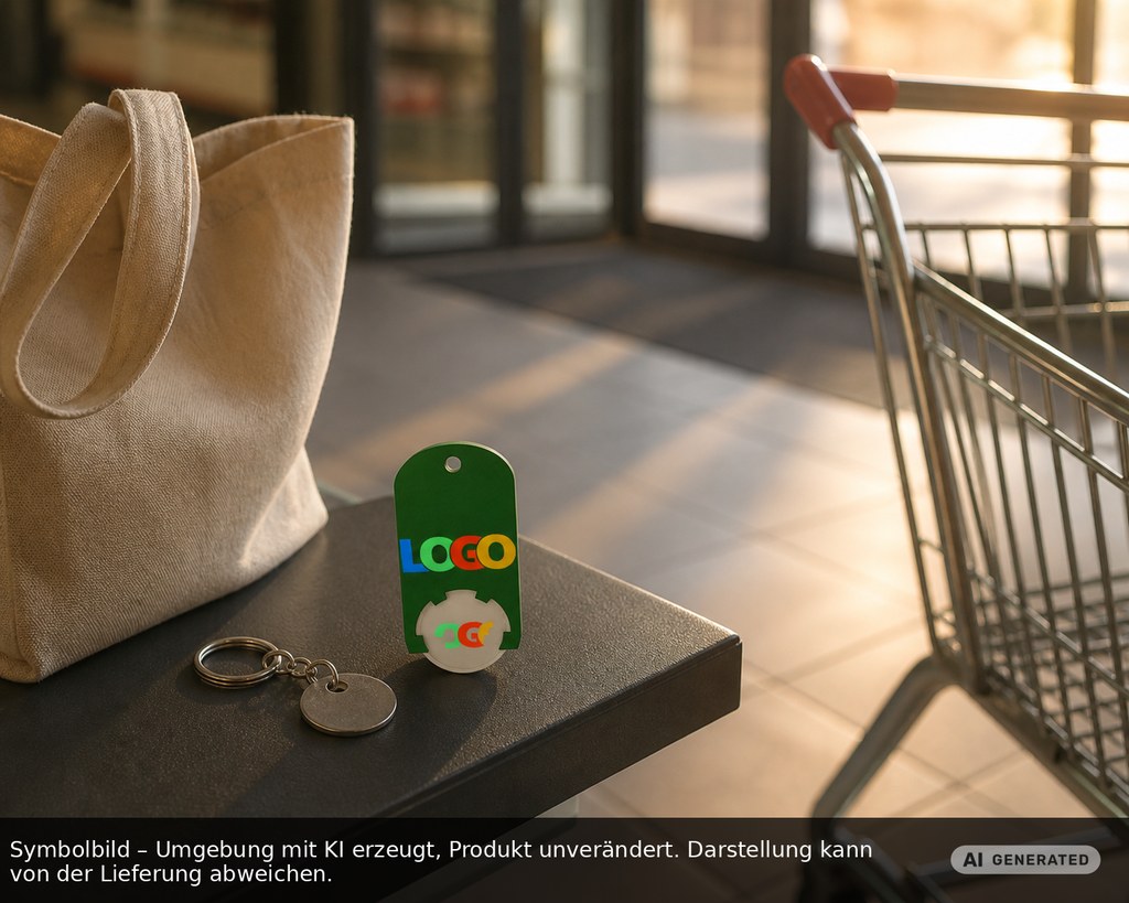 Chiphalter mit 1€-Chip "Alpha" als Werbeartikel mit Logo bedrucken
