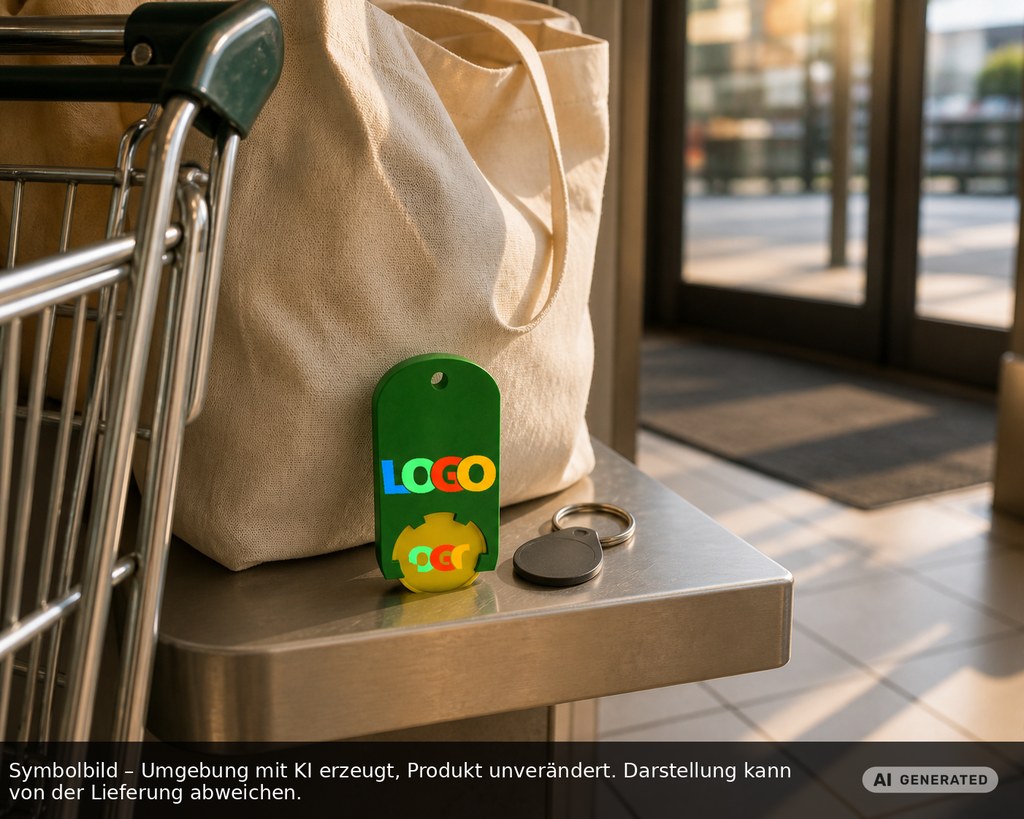 Chiphalter mit 1€-Chip "Alpha" als Werbeartikel mit Logo bedrucken