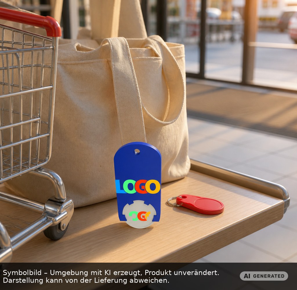Chiphalter mit 1€-Chip "Alpha" als Werbeartikel mit Logo bedrucken