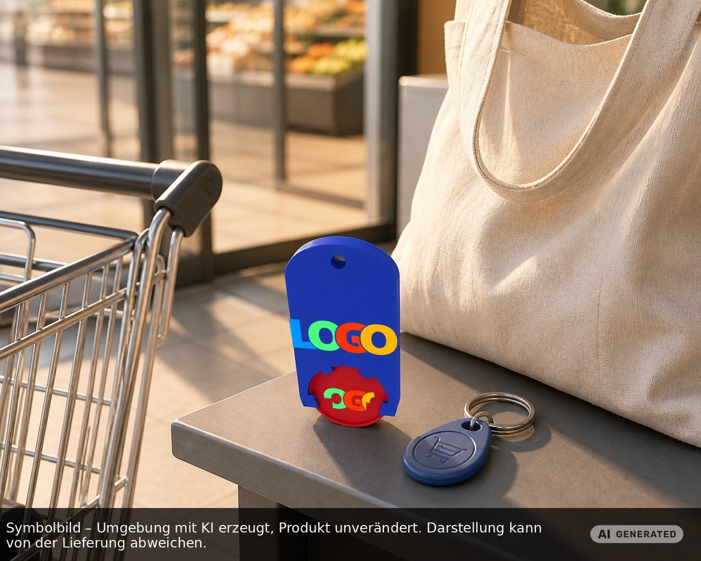 Chiphalter mit 1€-Chip "Alpha" als Werbeartikel mit Logo bedrucken