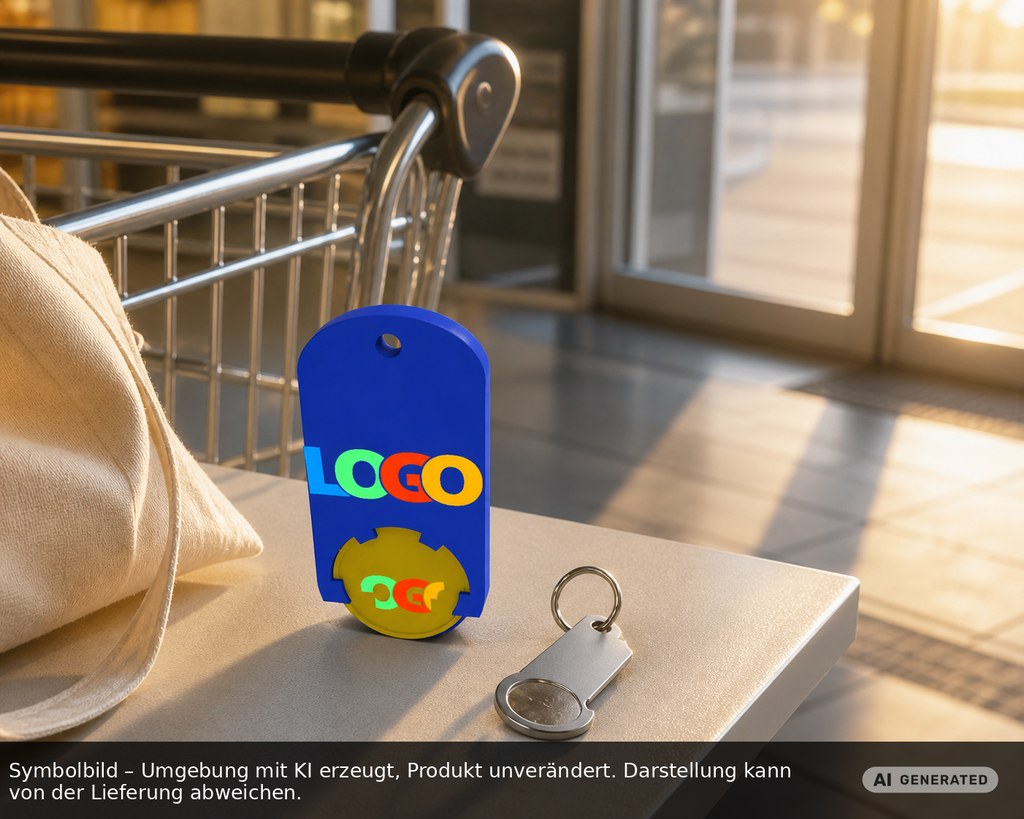Chiphalter mit 1€-Chip "Alpha" als Werbeartikel mit Logo bedrucken