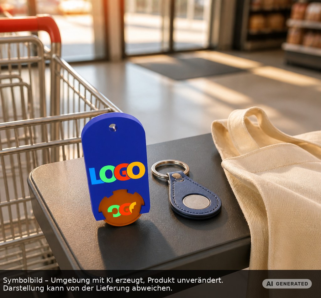 Chiphalter mit 1€-Chip "Alpha" als Werbeartikel mit Logo bedrucken