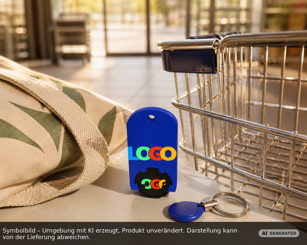Chiphalter mit 1€-Chip "Alpha" als Werbeartikel mit Logo bedrucken