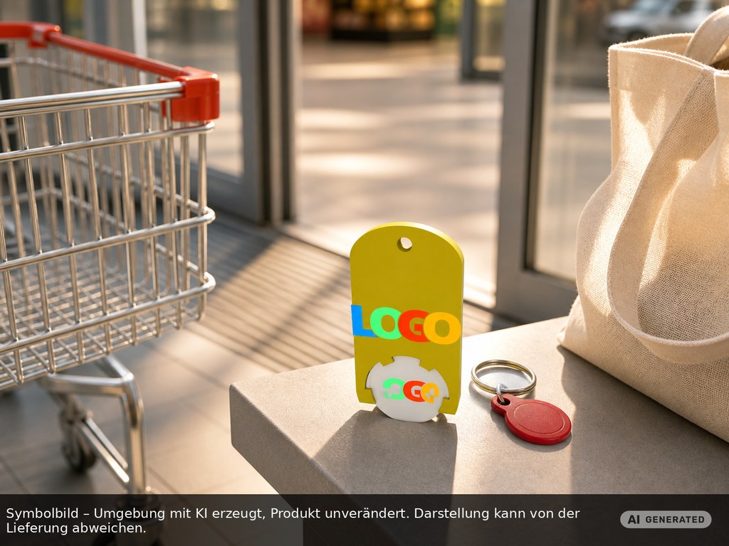 Chiphalter mit 1€-Chip "Alpha" als Werbeartikel mit Logo bedrucken