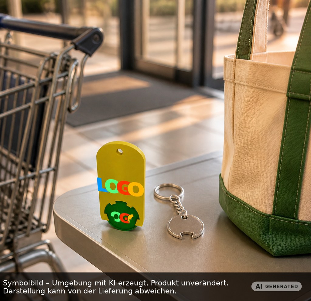Chiphalter mit 1€-Chip "Alpha" als Werbeartikel mit Logo bedrucken