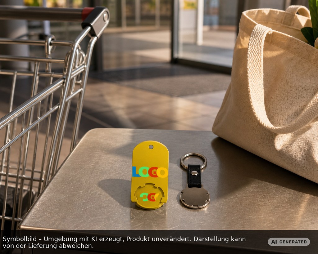 Chiphalter mit 1€-Chip "Alpha" als Werbeartikel mit Logo bedrucken