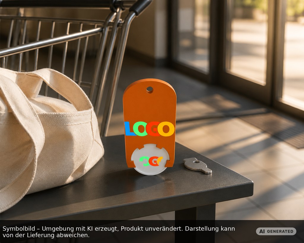 Chiphalter mit 1€-Chip "Alpha" als Werbeartikel mit Logo bedrucken