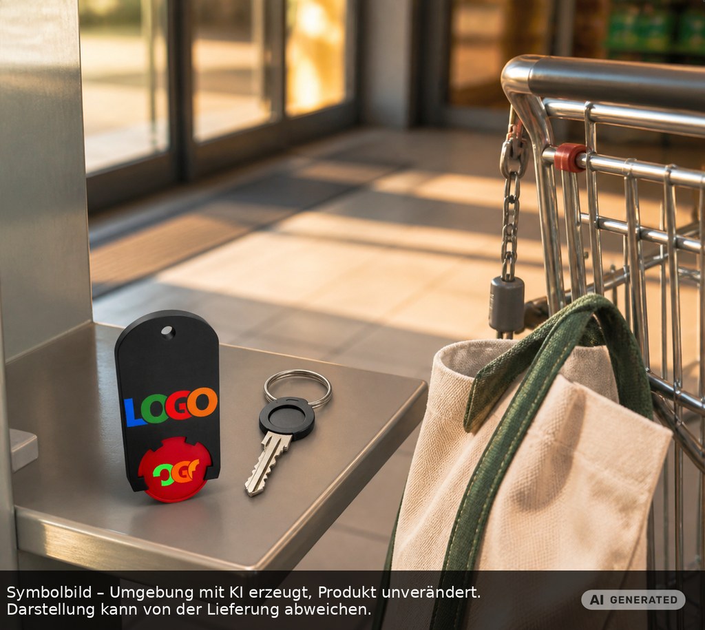 Chiphalter mit 1€-Chip "Alpha" als Werbeartikel mit Logo bedrucken