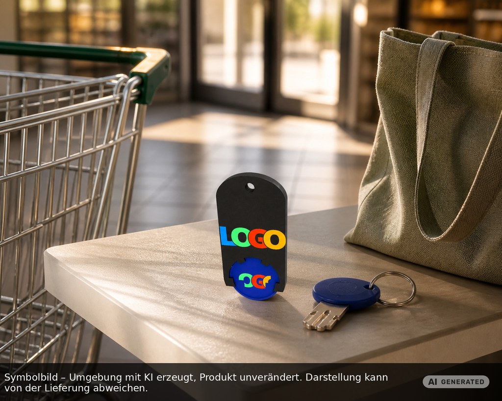 Chiphalter mit 1€-Chip "Alpha" als Werbeartikel mit Logo bedrucken