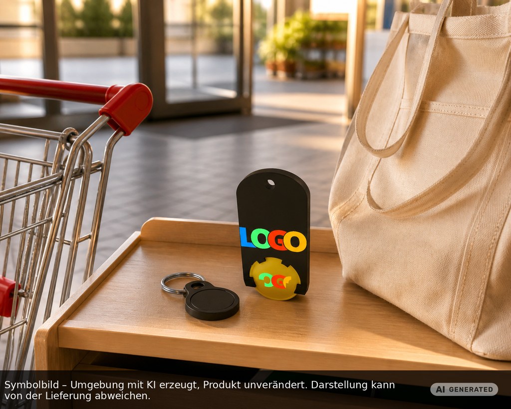 Chiphalter mit 1€-Chip "Alpha" als Werbeartikel mit Logo bedrucken