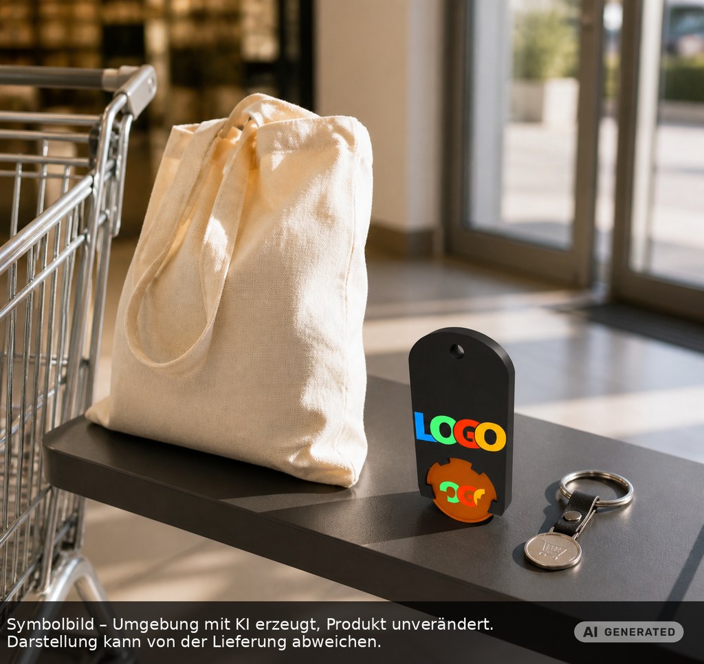 Chiphalter mit 1€-Chip "Alpha" als Werbeartikel mit Logo bedrucken