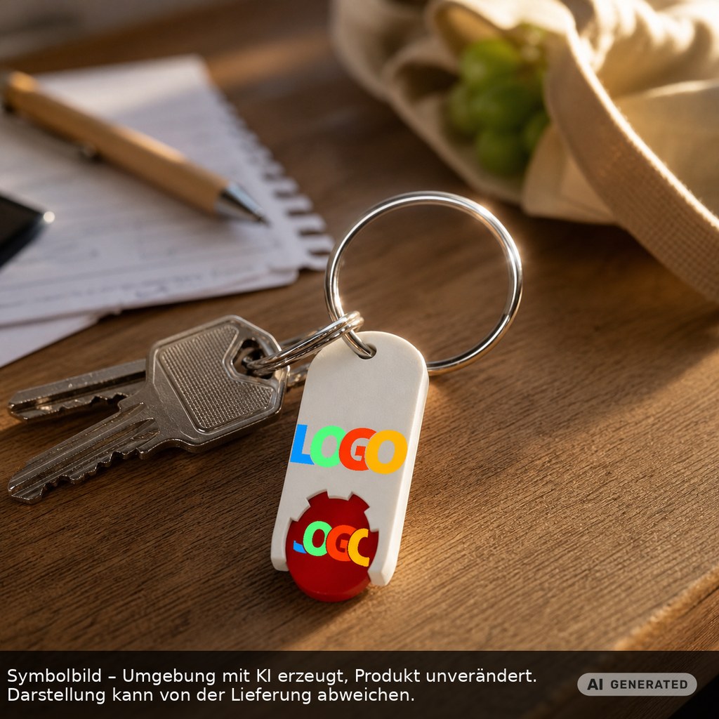 Chiphalter mit 1€-Chip "Alpha" als Werbeartikel mit Logo bedrucken