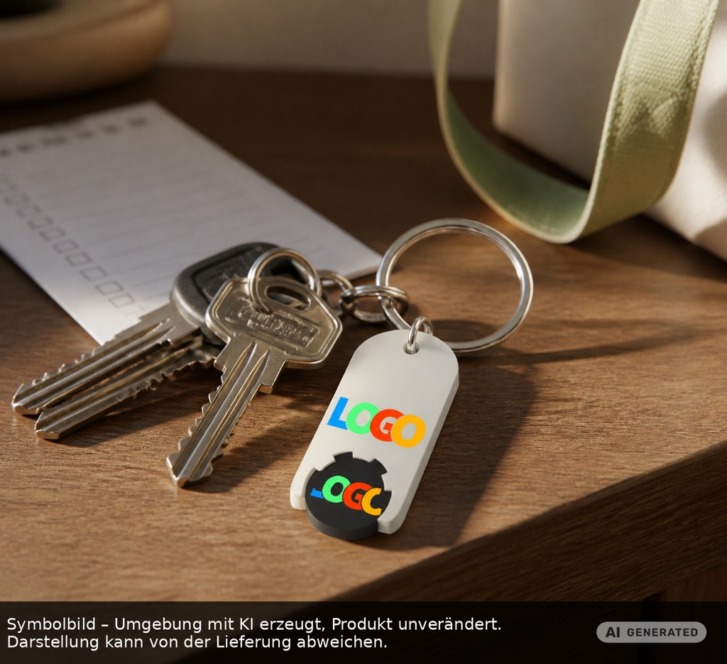 Chiphalter mit 1€-Chip "Alpha" als Werbeartikel mit Logo bedrucken