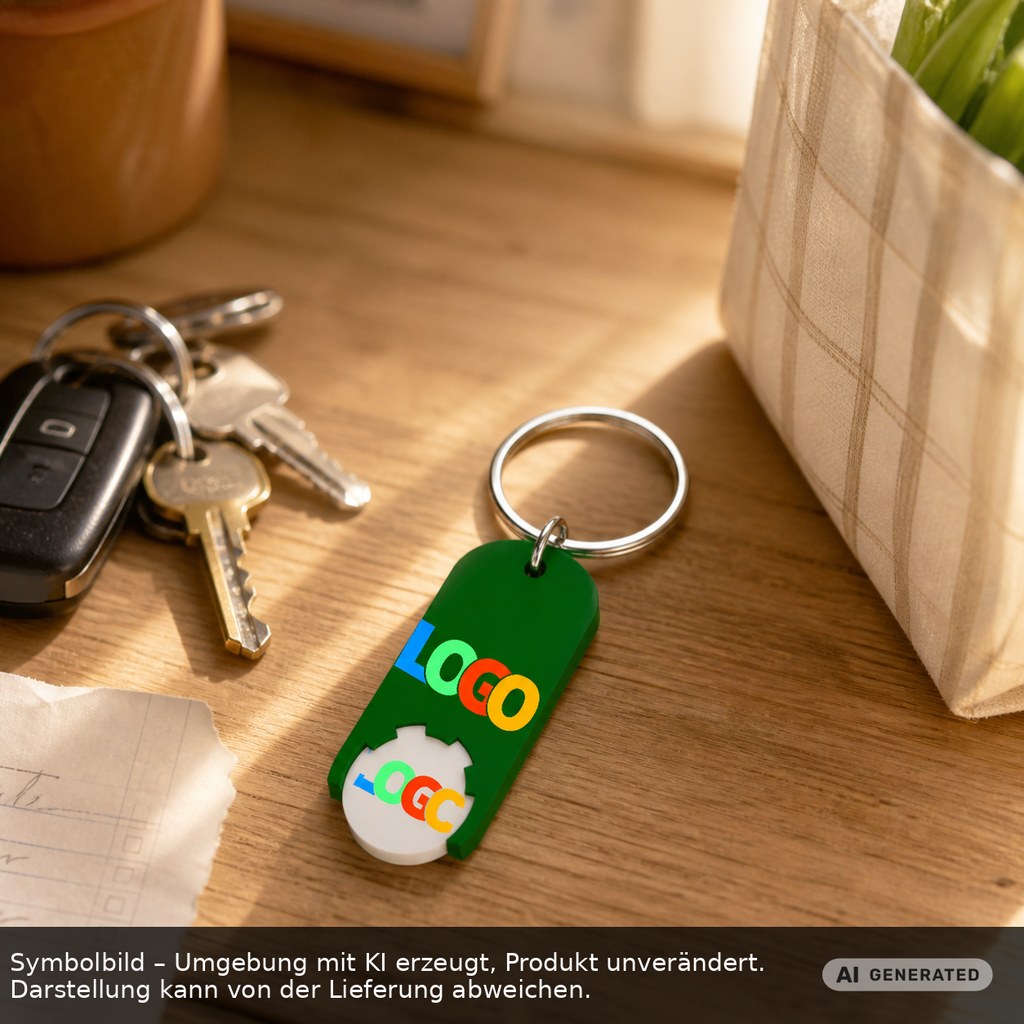 Chiphalter mit 1€-Chip "Alpha" als Werbeartikel mit Logo bedrucken